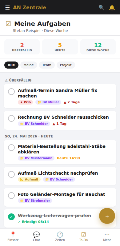 Aufgabenliste mobil